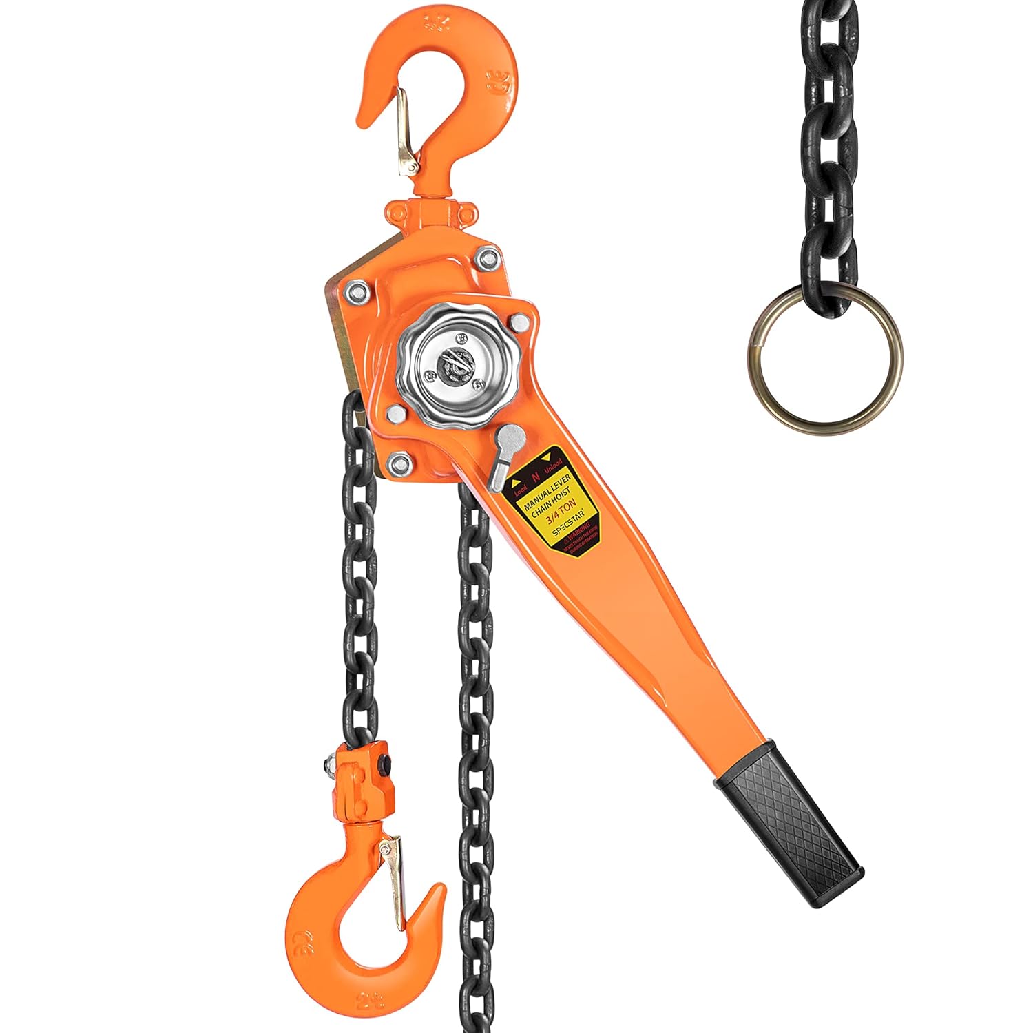 SPECSTAR Lever Chain Hoist 3/4 Ton Capacity 5 Feet with 2 Hooks