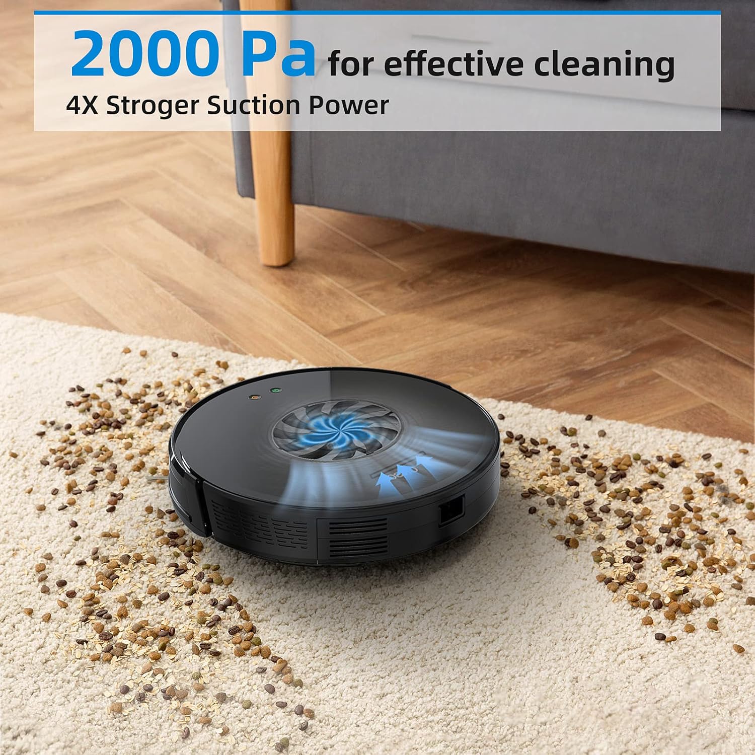 Robot Vacuum Cleaner, Honiture Q5 2-in-1 Robot Vacuum and Mop Combo, 2000Pa, 100mins Runtime, APP&Voice Control, Self-Charging Robotic Vacuum Cleaner, Quiet, Super Thin, Ideal for Pets and Carpets