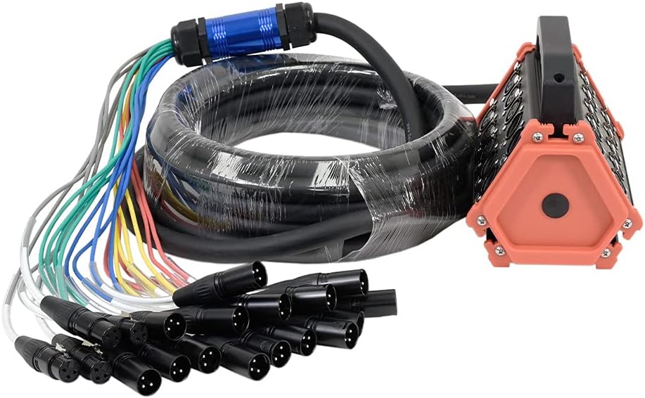 Seismic Audio - SAHD-12x4x25-12 Channel 25 Foot Compact XLR Snake Cable with Angled Stage Box & Metal Joint Strain Relief