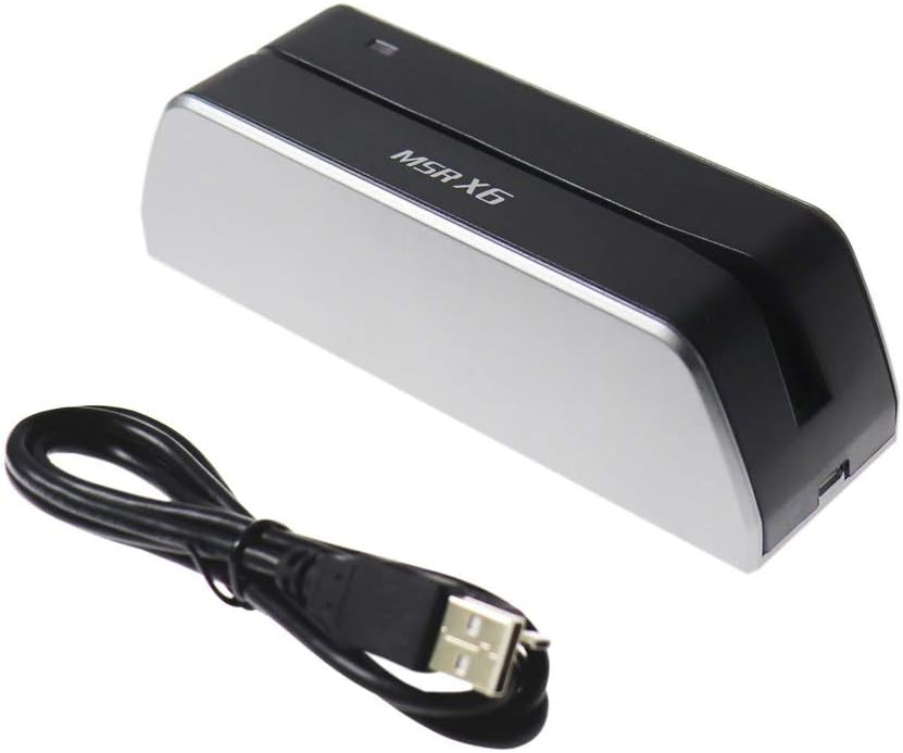 MSR X6 Swipe Card Reader Writer 3-Track USB MSRX6 Compatible w/ MSR206 MSR605X MSR606