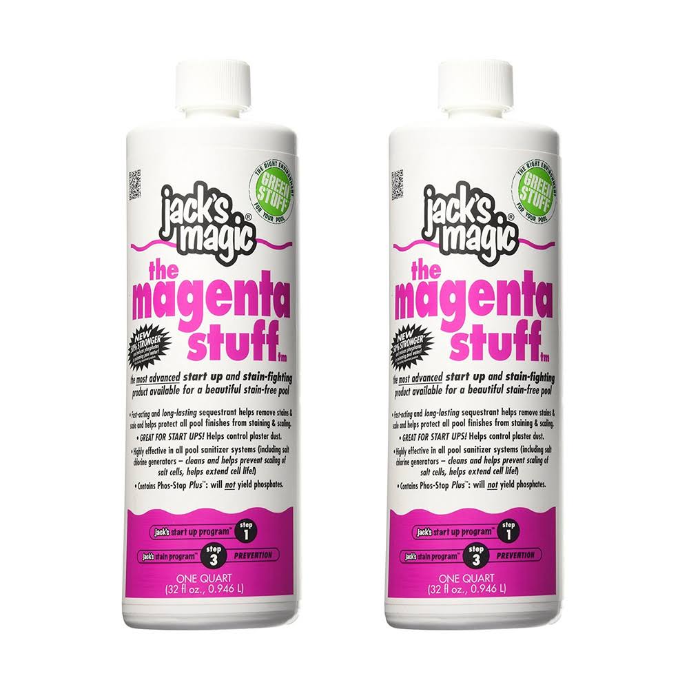 2 Pack- Jack&s Magic Magenta Stuff 1 qt Pool Start Up u0026 Stain Fighter