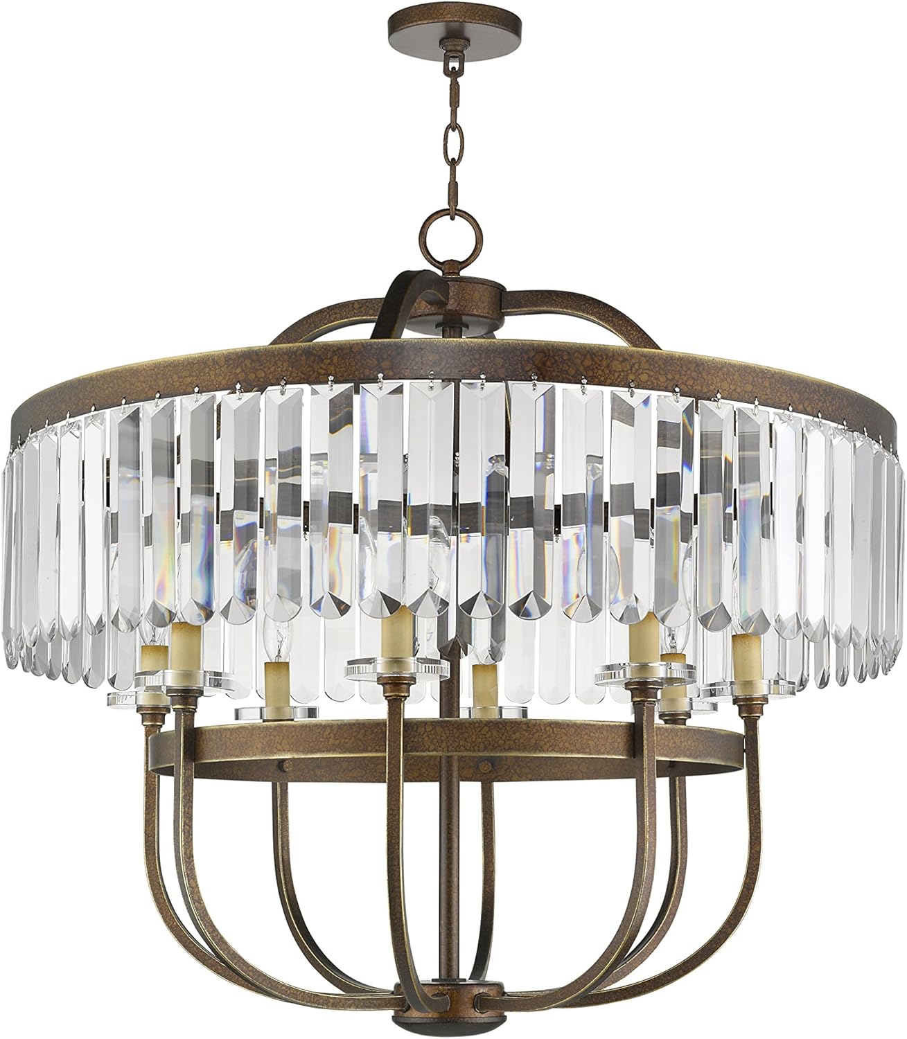 Livex Lighting 50549-64 Ashton 8-Light Chandelier, Hand Painted Palacial Bronze