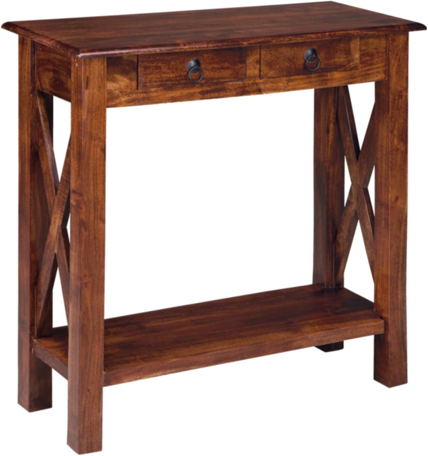 Signature Design by Ashley Abbonto Traditional Accent Table with Drawers and Display Shelf, Brown