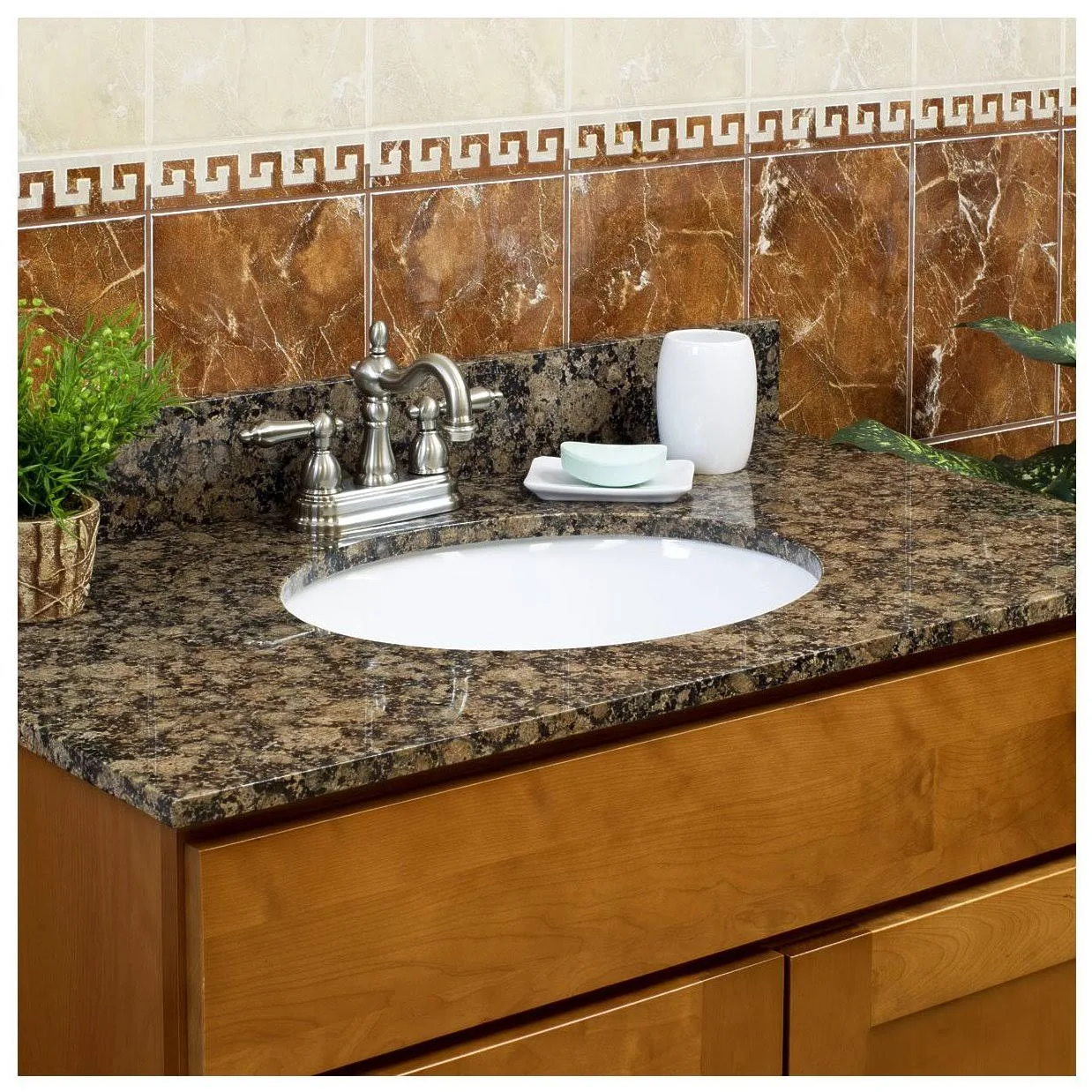 Baltic Brown 49x22 with Backsplash (4 in Spread) LGB49224