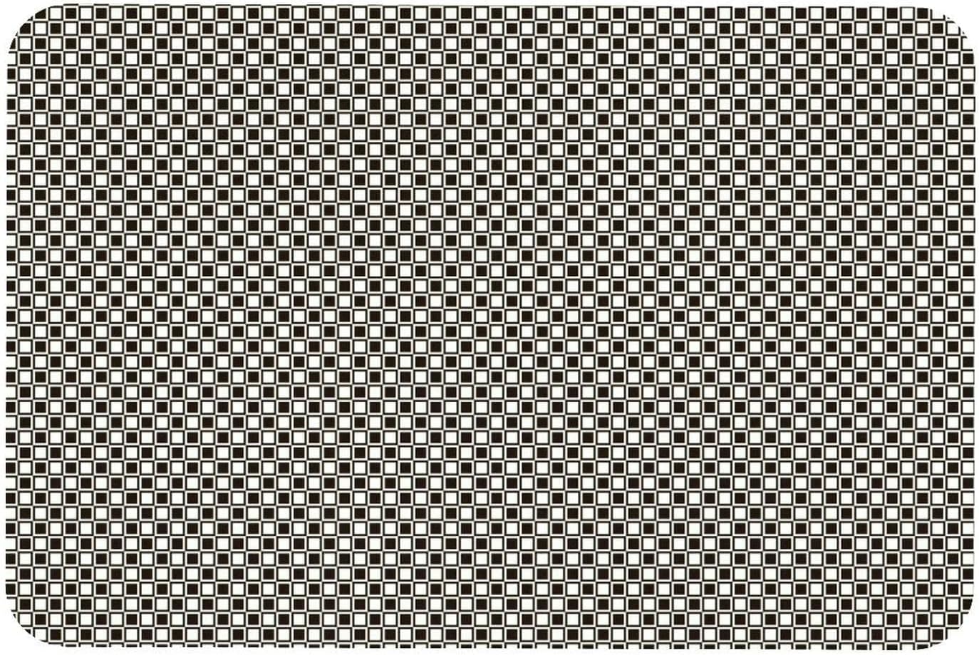 Kitchen Rugs Mats Non Skid Washable, Low-Profile Carpet Playmat Area Rug Indoor for Living Room Home Decor Black White Seamless Pattern, 50x120 cm/20x47 in