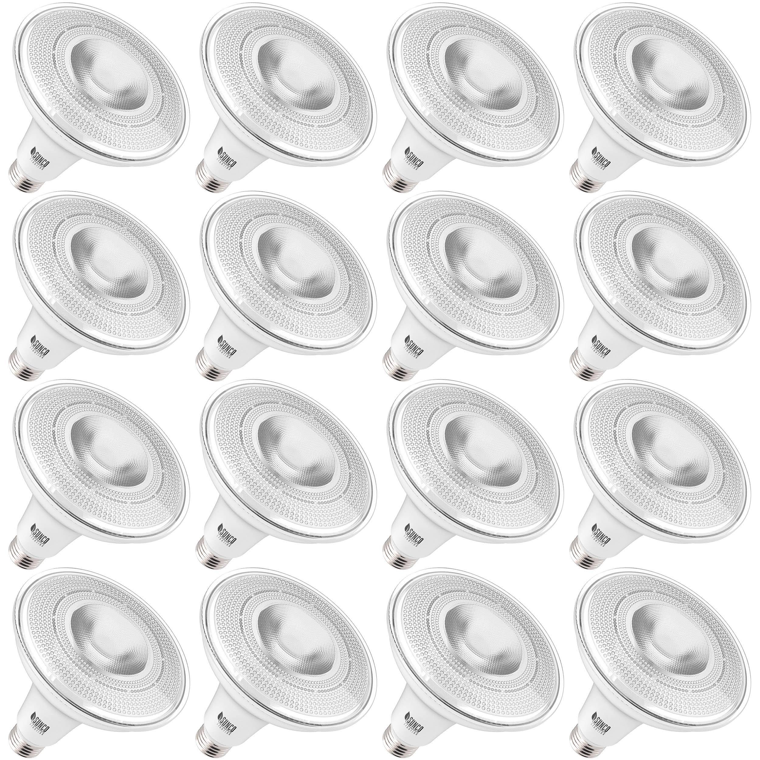 Sunco Lighting 16 Pack PAR38 LED Bulb 13W\x3d100W, 4000K Cool White, 1050 lm, Dimmable, Indoor/Outdoor Spotlight, Waterproof - U - Ajnaraintegrity