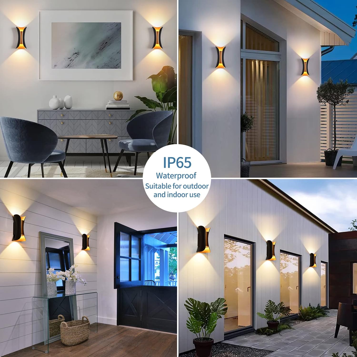 Rosysky Wall Sconce Set of 2 Outdoor Modern LED Wall Light 10w Wall Lamps for Living Room Patio Wall Light Fixture Suitable for Porch, Bedroom, Terrace, Courtyard