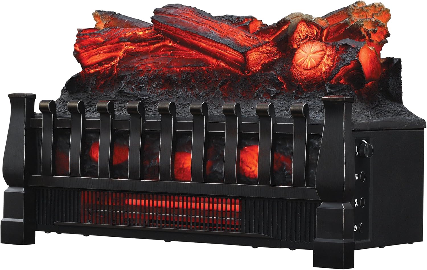 Duraflame DFI030ARU Infrared Quartz Set Heater with Realistic Ember Bed and Logs, Black