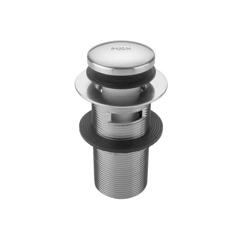 Jaclo 533-100-ULB Extra Long Thread Toe Control Drain STRAINER with Overflow - Unlacquered Brass