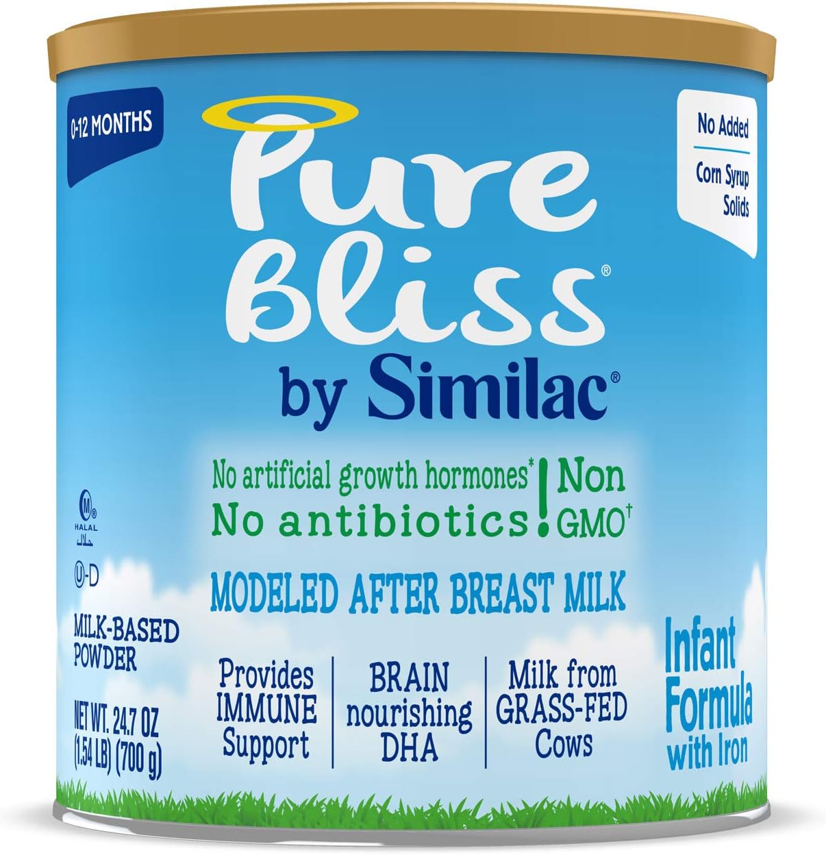 Pure Bliss by Similac Infant Formula, Modeled After Breast Milk, Non-GMO Baby Formula, 24.7 ounces, 6 count