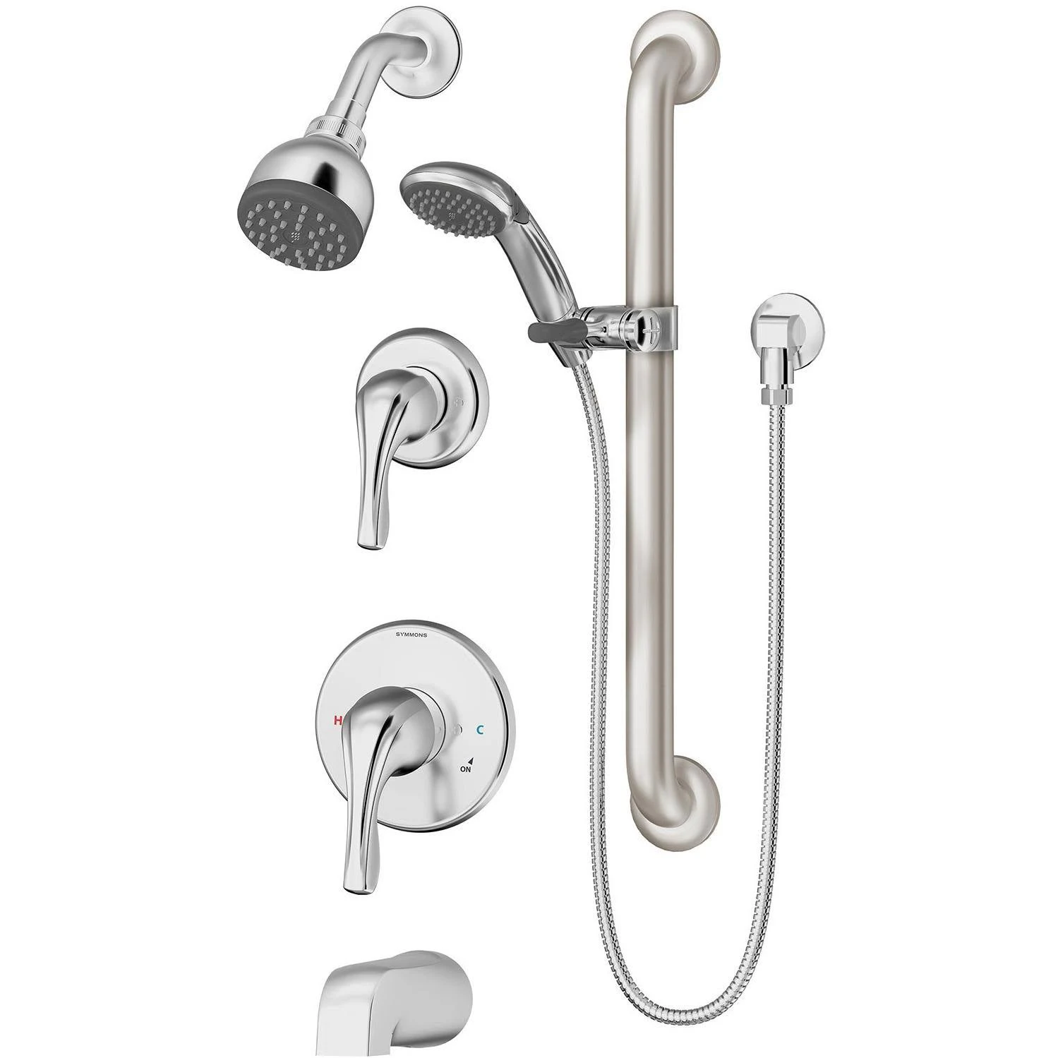 Symmons 9606-PLR-1.5 Origins Tub and Shower Trim Package with Single - Polished Chrome