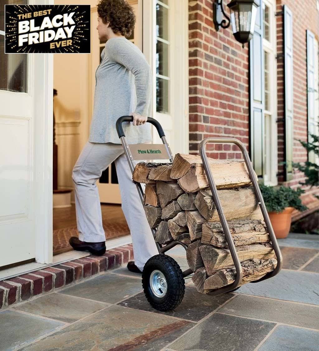 Awesome Rack Storage Wood Log Cart Carrier Holder for Firewood Outdoo