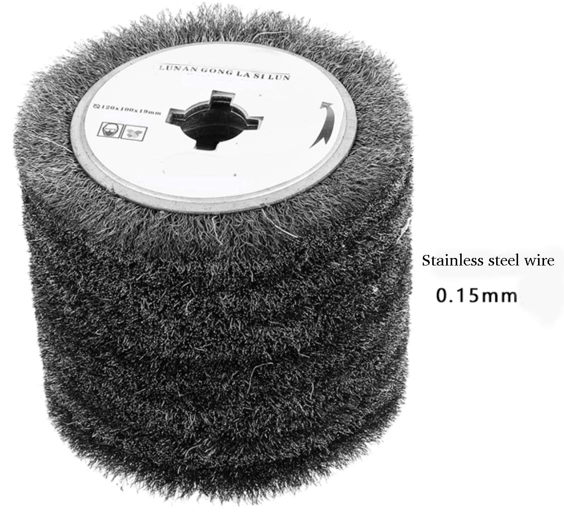 SIGNI 120mm Stainless Steel Wire Brush Wheel Drawing Wheel for Metal Surface Polishing Grinding Removing Rust (0.15 Wire)