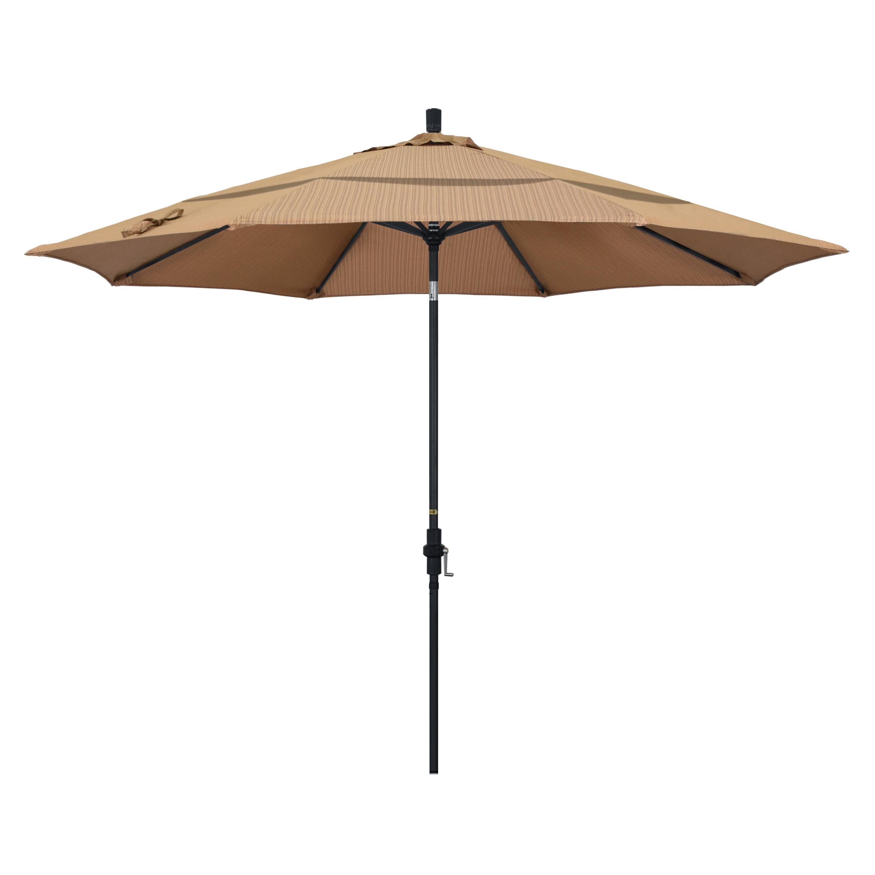 California Umbrella-194061162712-11' Aluminum Market Umbrella with Double Wind Vent FD10 - Terrace Sequoia 302: Matted BlackOlef