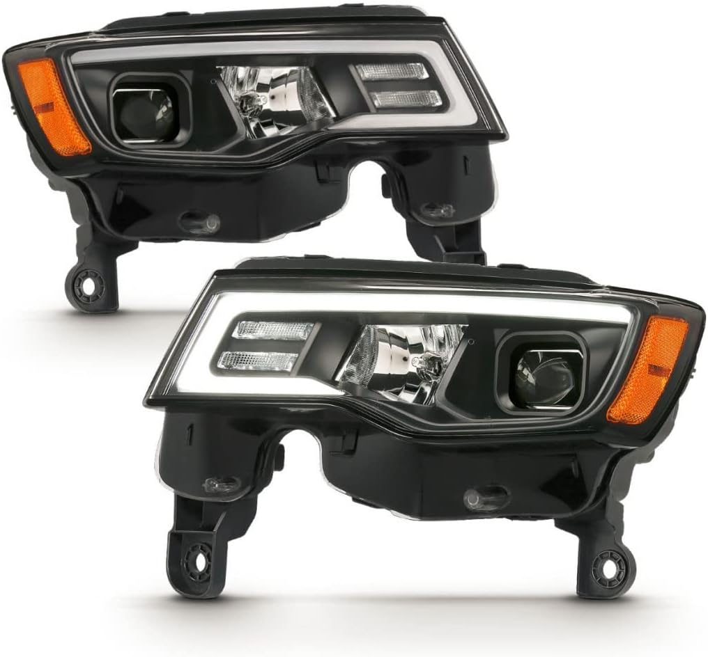 ANZO For Jeep Grand Cherokee 17 18 Projector Headlights w/Plank Style Switchback | 111418
