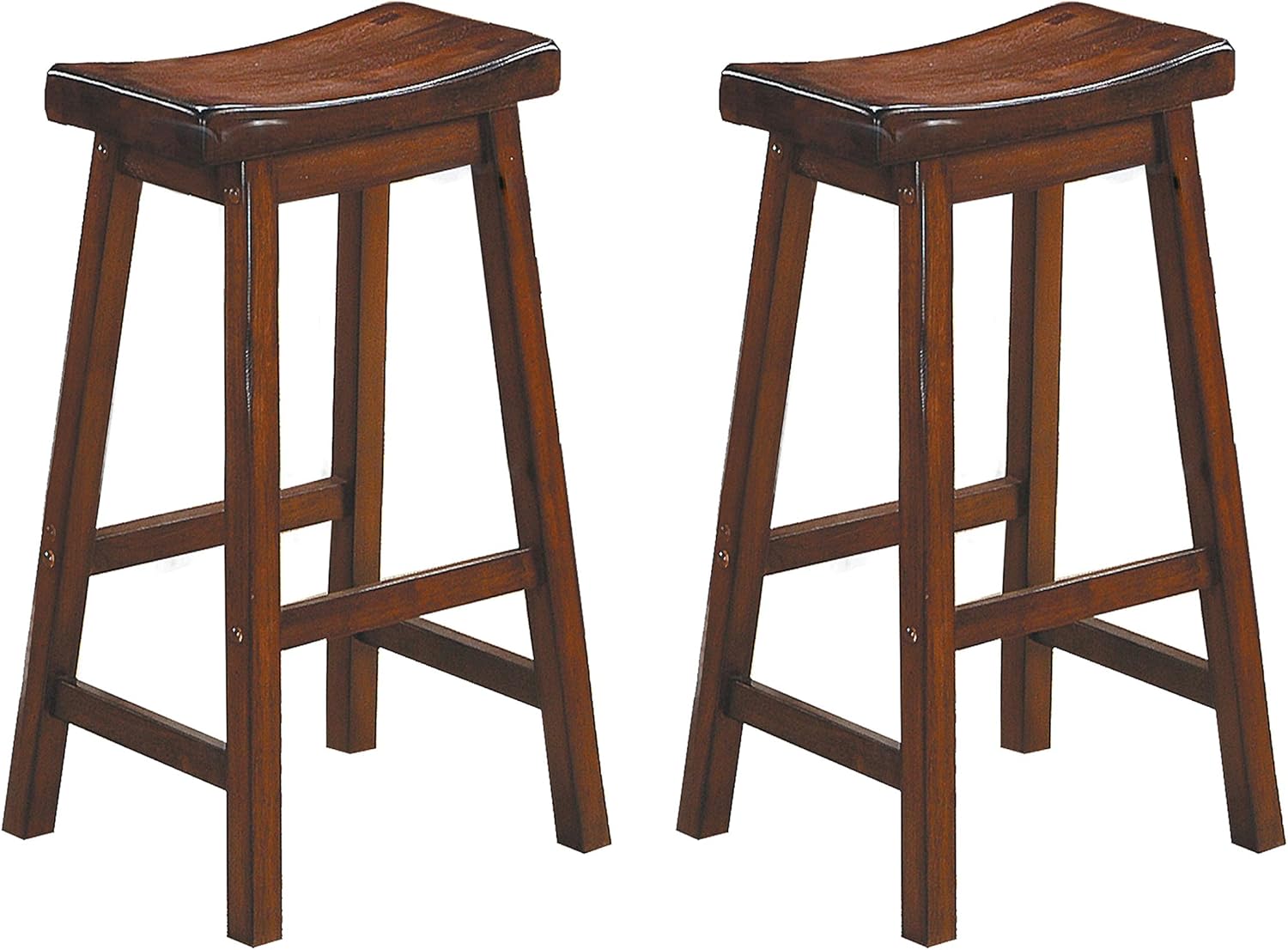 Homelegance Saddleback 29-Inch Height Barstool, Cherry, Set of 2
