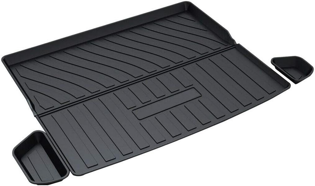 Aiqiying Cargo Liners，Black TPO Heavy Duty Waterproof Rear Cargo Tray Trunk Floor Mat Protector Compatible with 2019 2020 2021 Jeep Cherokee Pack of 2
