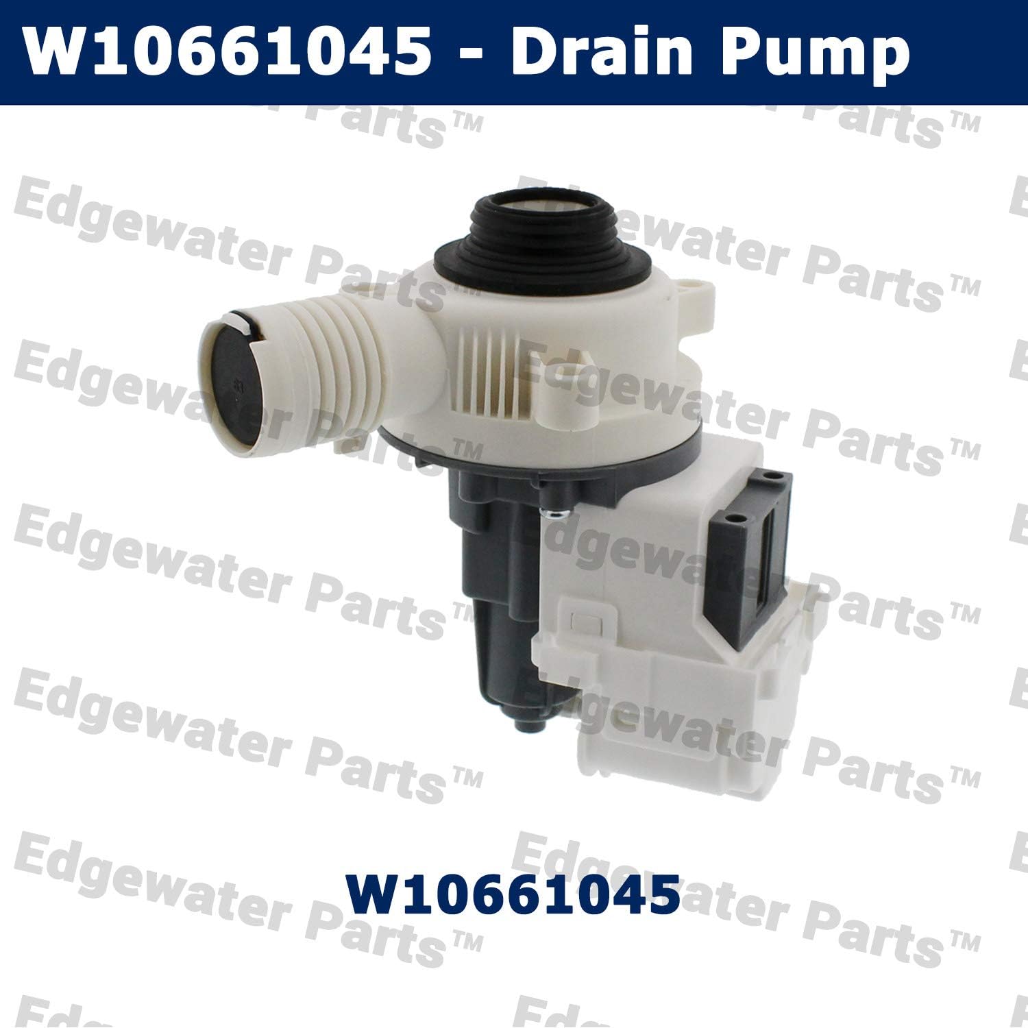 Edgewater Parts W10661045, AP6023670, PS11757016 Washing Machine Drain Pump Compatible with Whirlpool, Amana, Crosley, Maytag, Inglis, Kenmore, and Admiral (Fits Models: ATW, CAW, ITW, NTW, WTW)