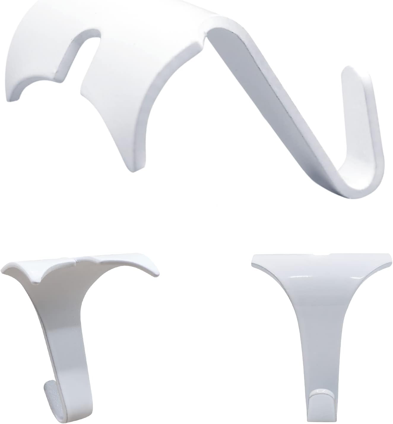 White 8lb Rail Hooks - Supports 8 lbs - 25 Pack - Wide Rail Hook for Picture Rail Hanging System Pack of 2