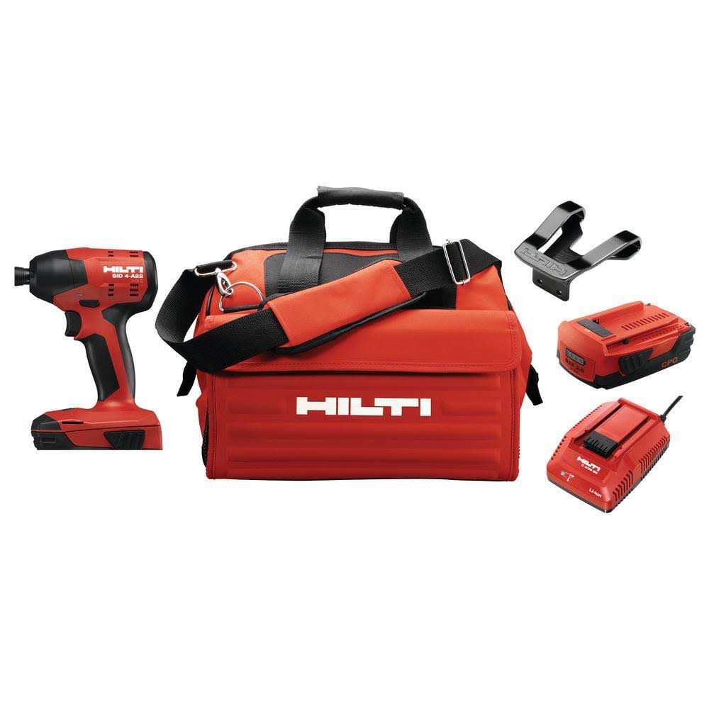 Hilti 22-Volt Lithium-Ion 1/4 in. Hex Cordless Brushless Sid 4 Compact Impact Driver with 3 Gear Speed 3554449
