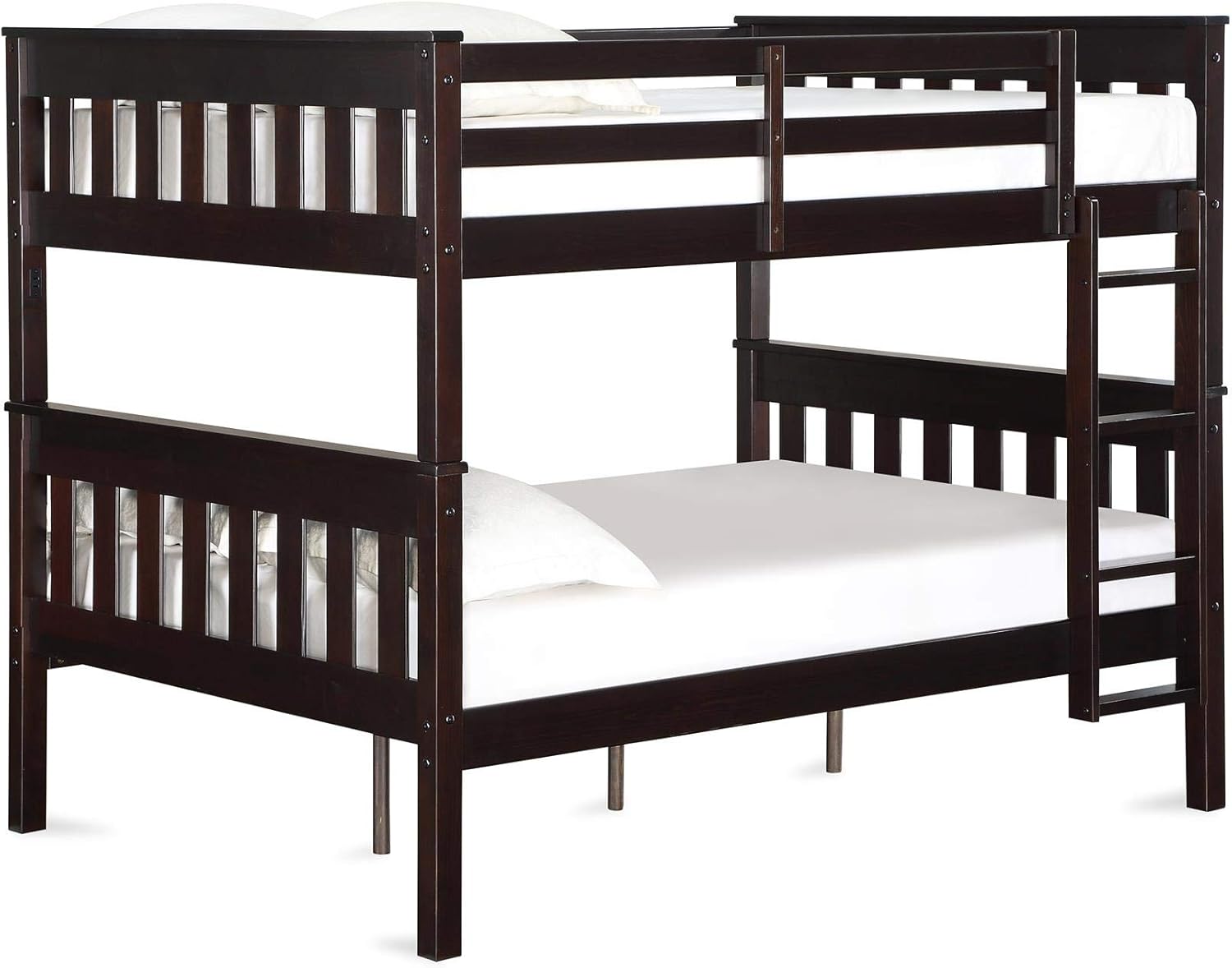 Dorel Living Moon Full over Full Bunk Bed with USB Port, Black