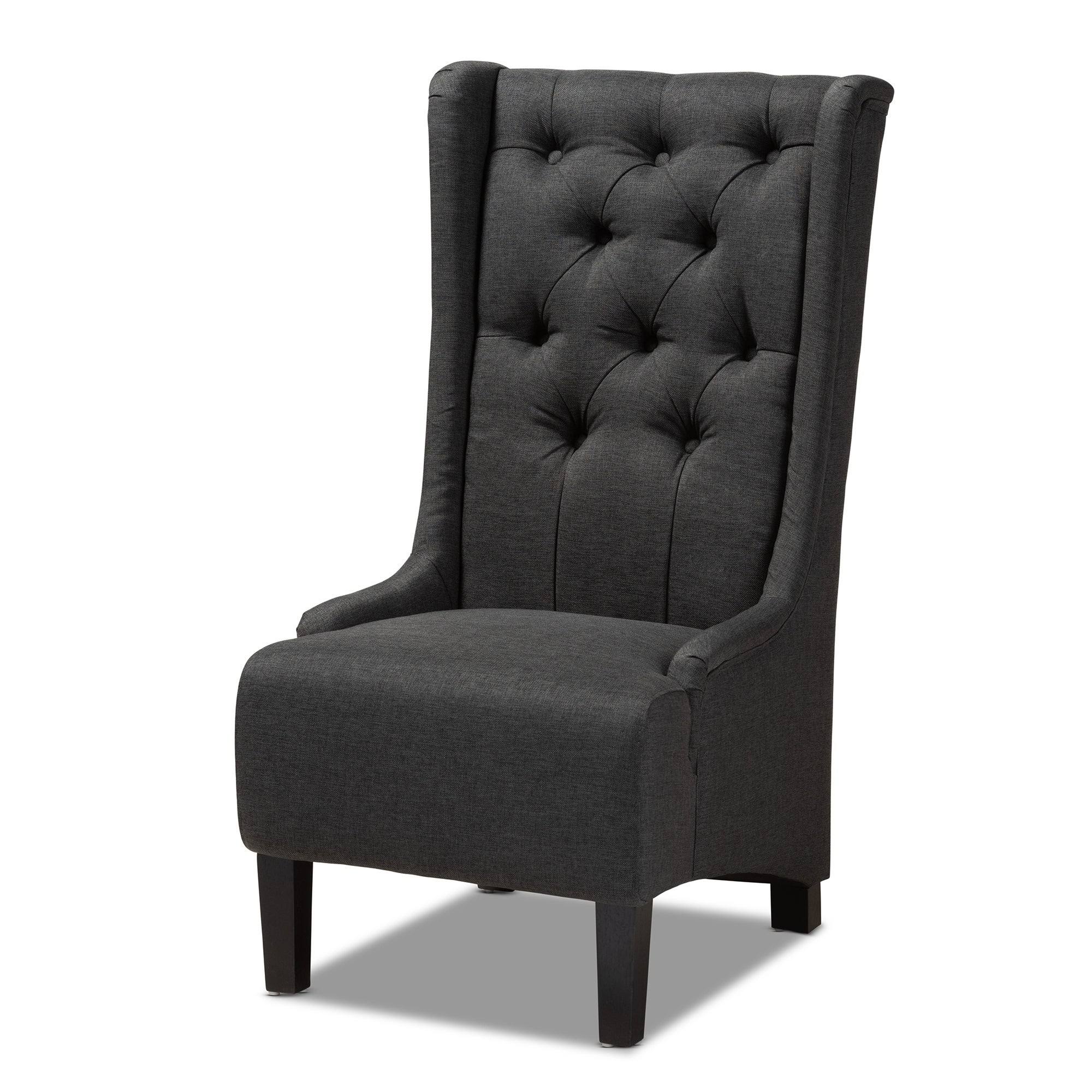 Baxton Studio Transitional Fabric Accent Chair - Grey