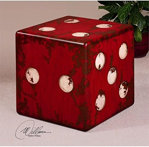 Uttermost Dice Accent Table, Red, 18.75