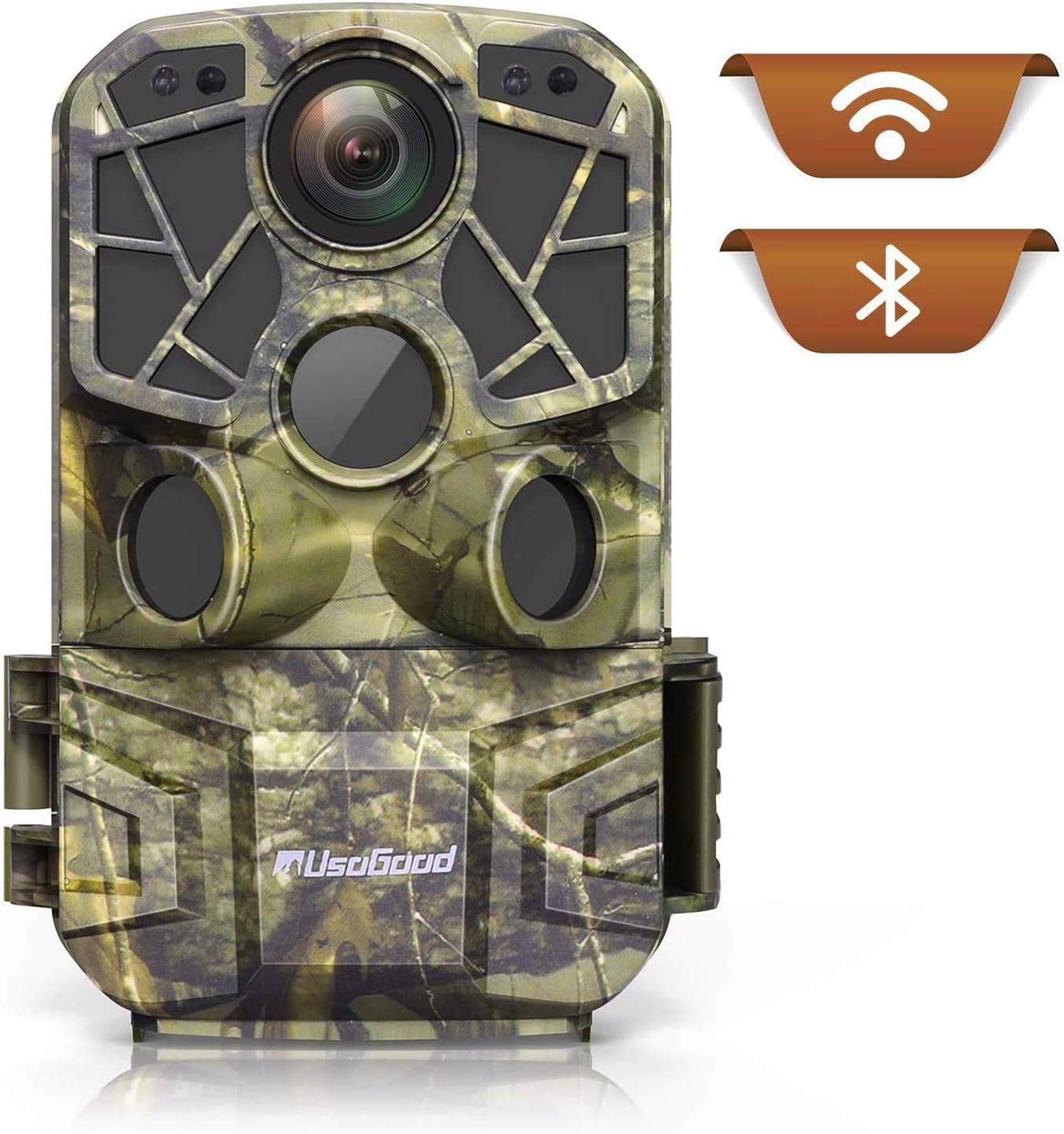 usogood WiFi Trail Camera 4K with Night Vision Motion Activated Waterproof Send Picture to Cell Phone Bluetooth Game Cam 24MP Wildlife Cameras for Hunting/Outdoor Animals Monitoring/Home Security