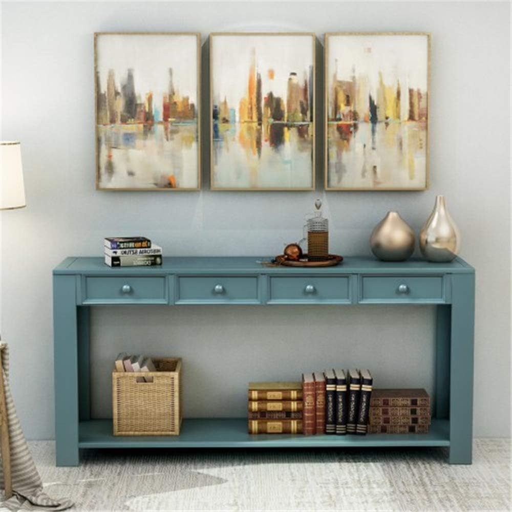Console Sofa Table for Living Room, WeYoung Wood Entryway Table with Storage Drawers and Bottom Shelf 64