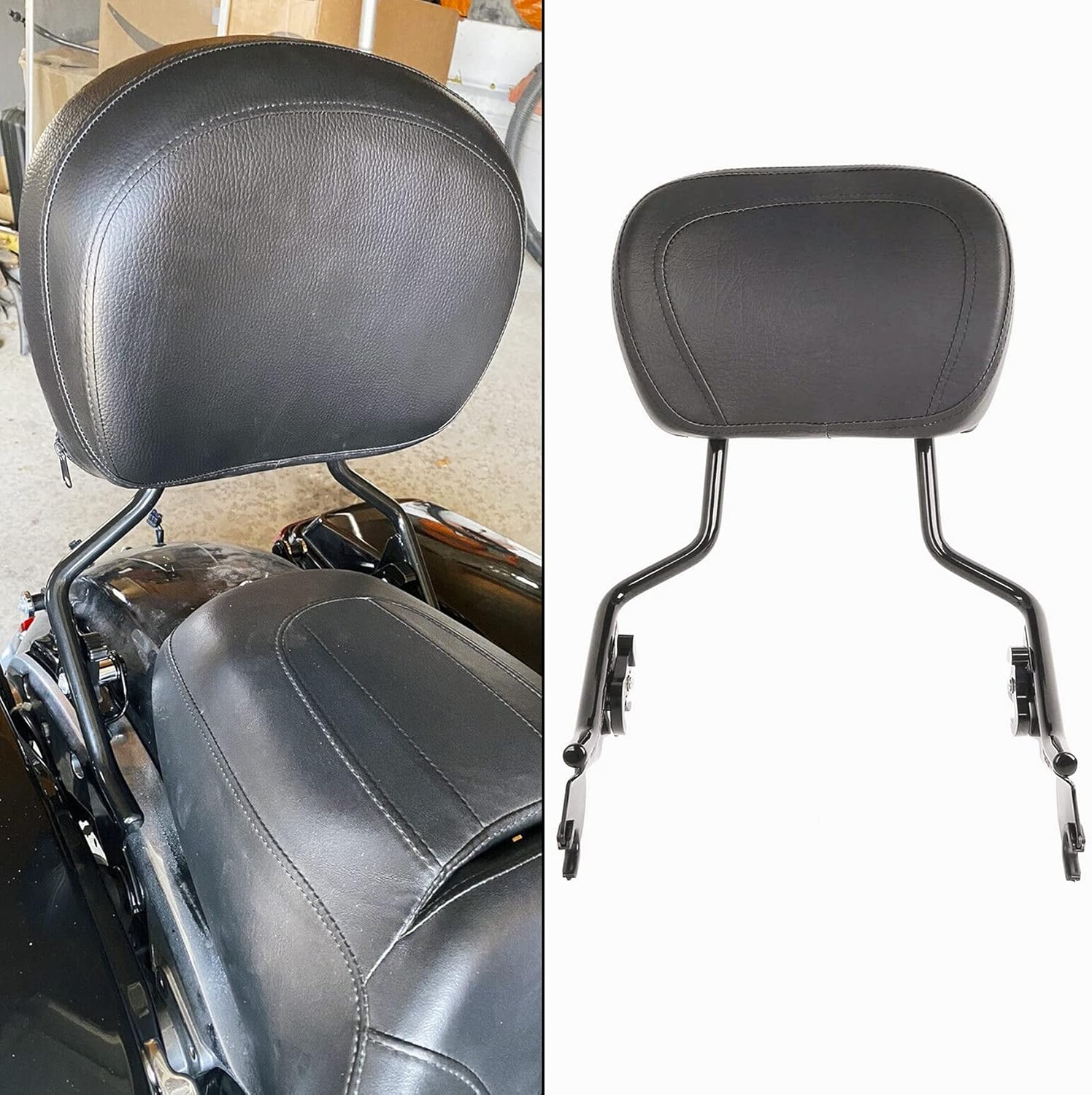 Detachable Sissy Bar with Backrest Pad Chrome for Harley Touring 09-Up 16 17 18 19 20 21 (NEED DOCKING HARDWARE)