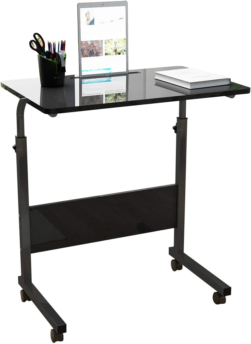 Computer Student Laptop Desk,Sit Stand Desk,Couch Table，Adjustable Work Stand Mobile Side Desk, Portable Workstation Student Desk Small Snack Table Pack of 2