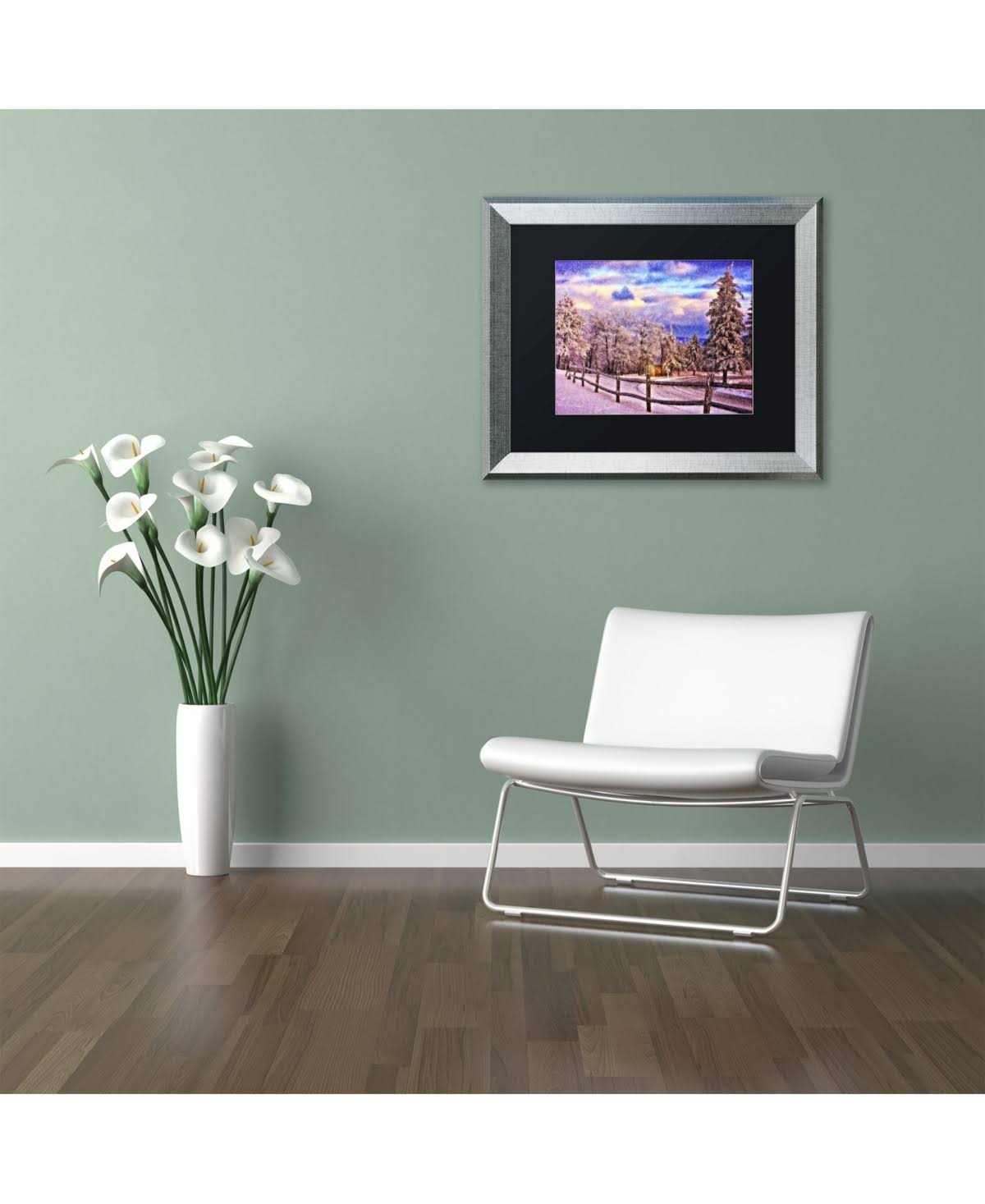 Trademark Fine Art on Top of Old Blue Knob by Lois Bryan, Black Matte, Silver Frame 11x14-Inch, Assorted