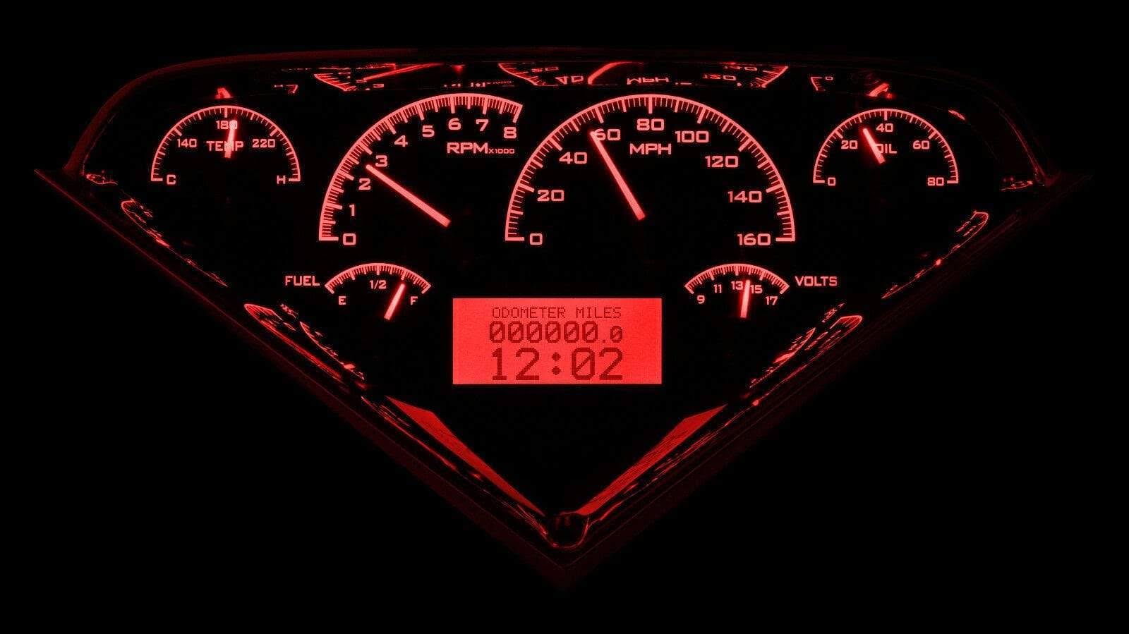 Dakota Digital 1955-59 Chevy Pickup Truck Analog Gauges Black Red VHX-55C-PU-K-R