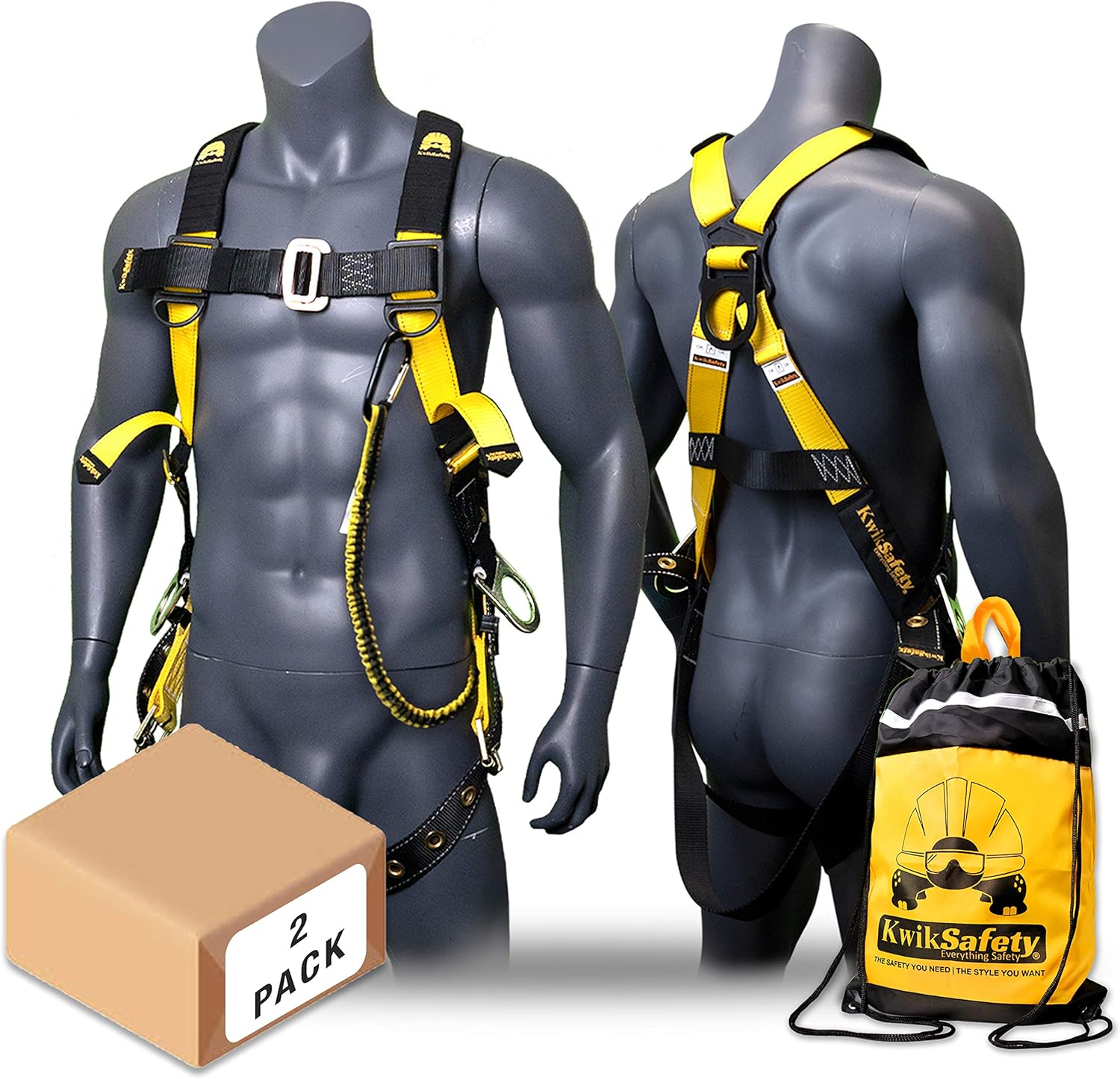 KwikSafety SUPERCELL Safety Harness 3 D-Ring Fall Protection | 1 Pack, 2 Pack, 4 Pack, Combo, Kit, Case Pack