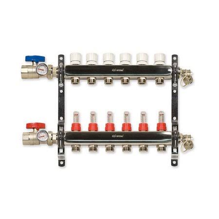 Bluefin 6 Loop Stainless Steel Manifold Package (1/2 inch PEX-AL-PEX)