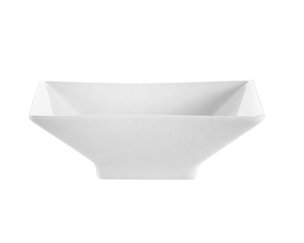 CAC China CTY-37 Citysquare 7-1/4-Inch 20-Ounce Super White Porcelain Square Bowl, Box of 24