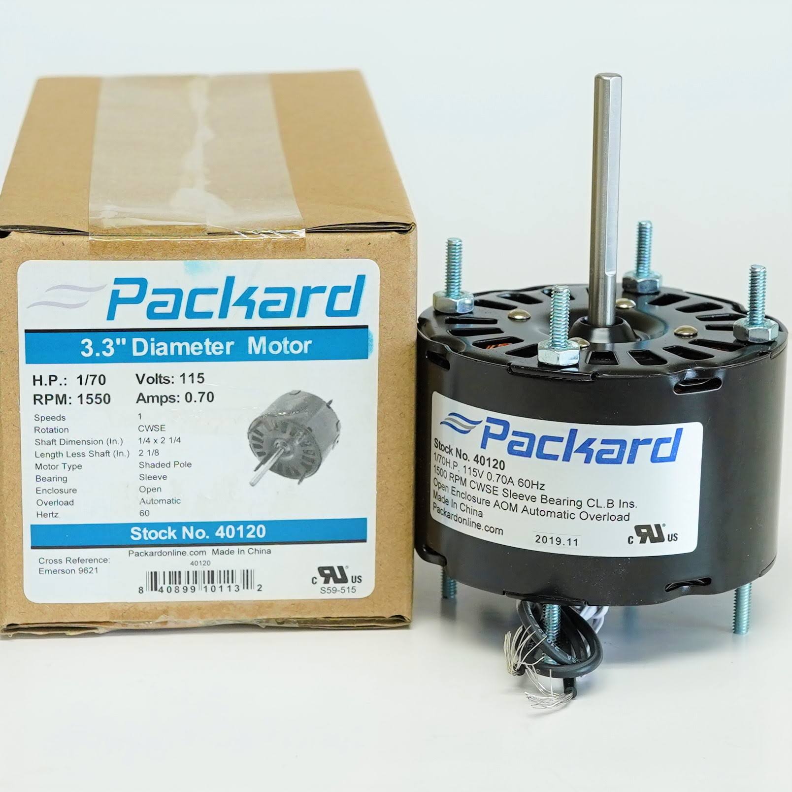 Packard 40120 3.3 inch Diameter Motor 1/70 HP, 115 Volts, 1550 RPM Replaces Fasco D120