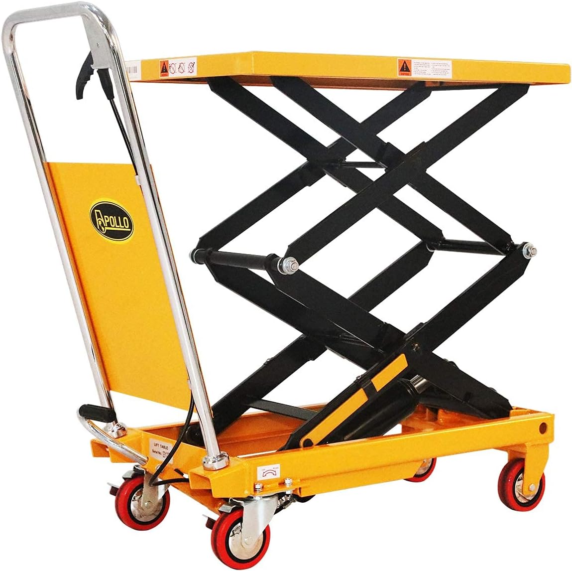APOLLOLIFT Double Scissor Hydraulic Lift Table/Cart 770lbs Capacity 51.2
