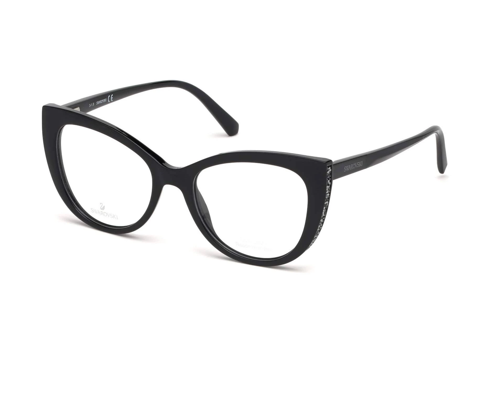 Swarovski SK5291 Eyeglasses - 001 Shiny Black