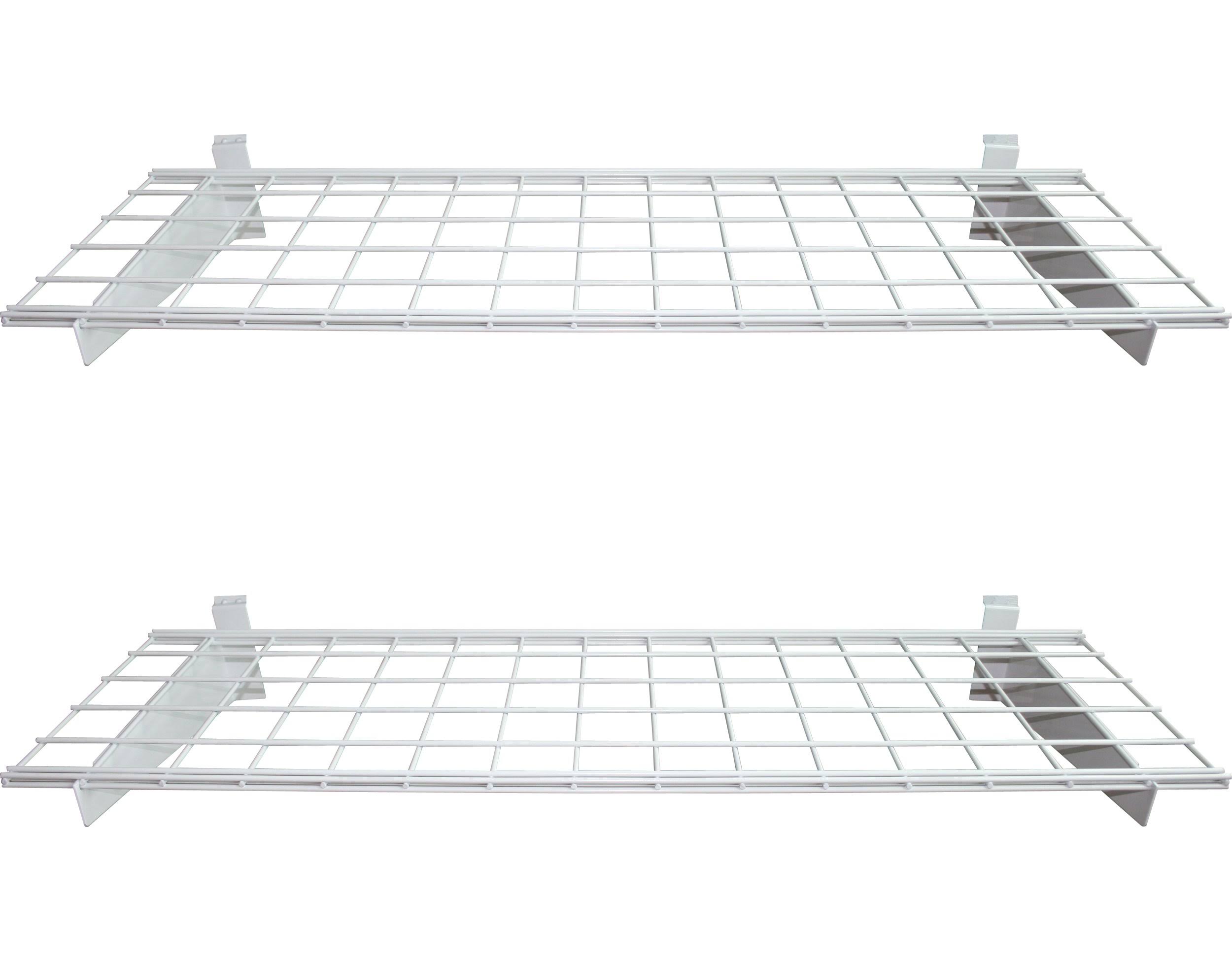 Hyloft 00292 45-Inch by 15-inch Slat Wall Shelf 2-Pack White Slat Only
