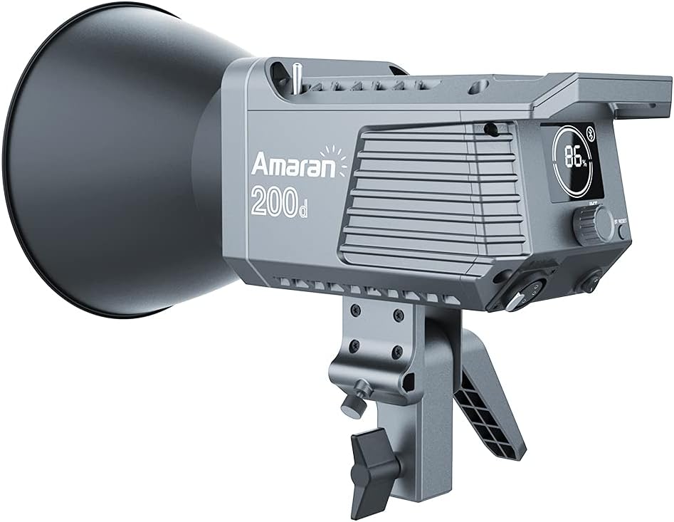 Aputure Amaran 200d LED Video Light, 200W CRI95+ TLCI96+ 65,000 lux@1m Bluetooth App Control 8 Pre-Programmed Lighting Effects DC/AC Power Supply