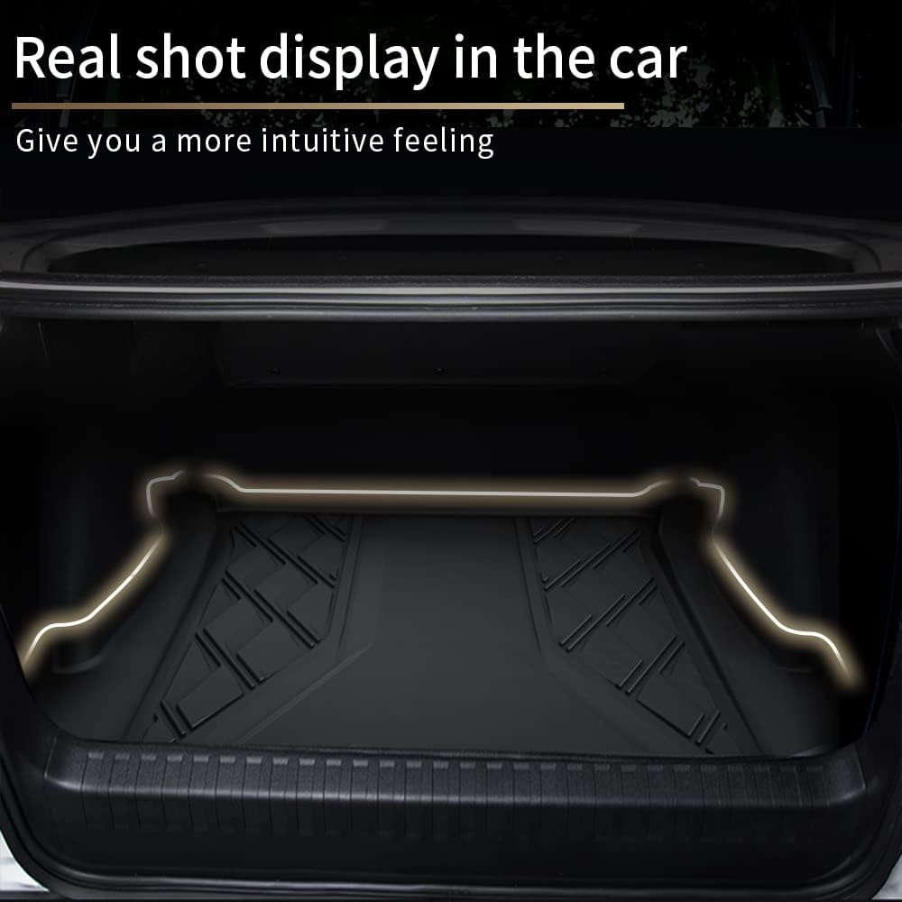 AOMSAZTO Cargo Liner for Porsche Cayenne 2019 2020 2021 2022 Trunk Liner Tray Heavy Duty Rubber Rear Cargo Area Mat Waterproof Protector Floor Mat Black