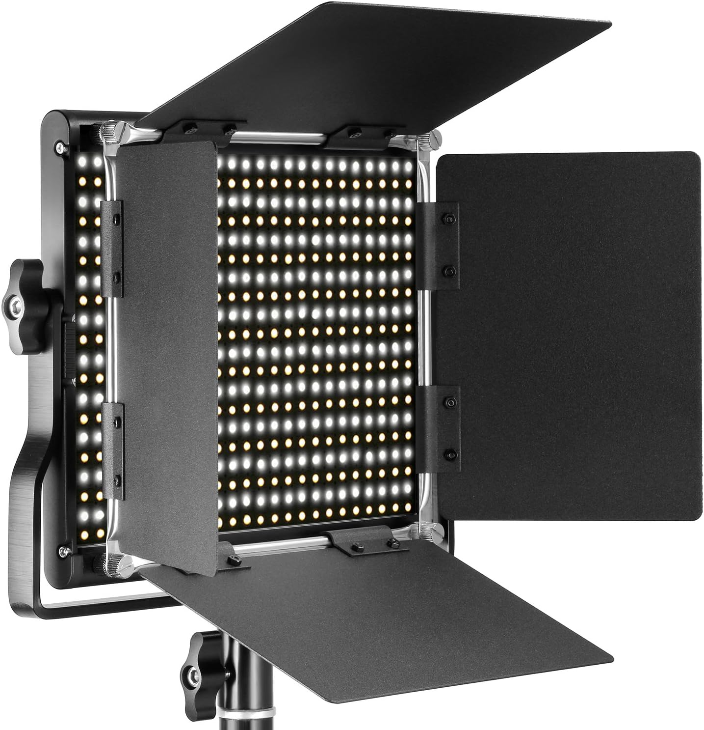 Neewer 2 Pieces Bi-color 660 LED Video Light and Stand Kit Includes:(2)3200-5600K CRI 96+ Dimmable Light with U Bracket and Barndoor and (2)75 inches Light Stand for Studio Photography, Video Shooting