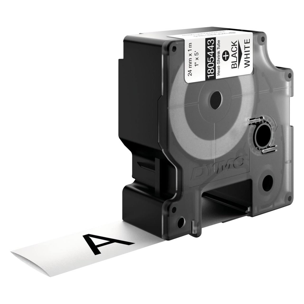 DYMO Rhino Heat Shrink Tubes Tube, 0.95x22 x 4.9& Roll, Black on White 1805443