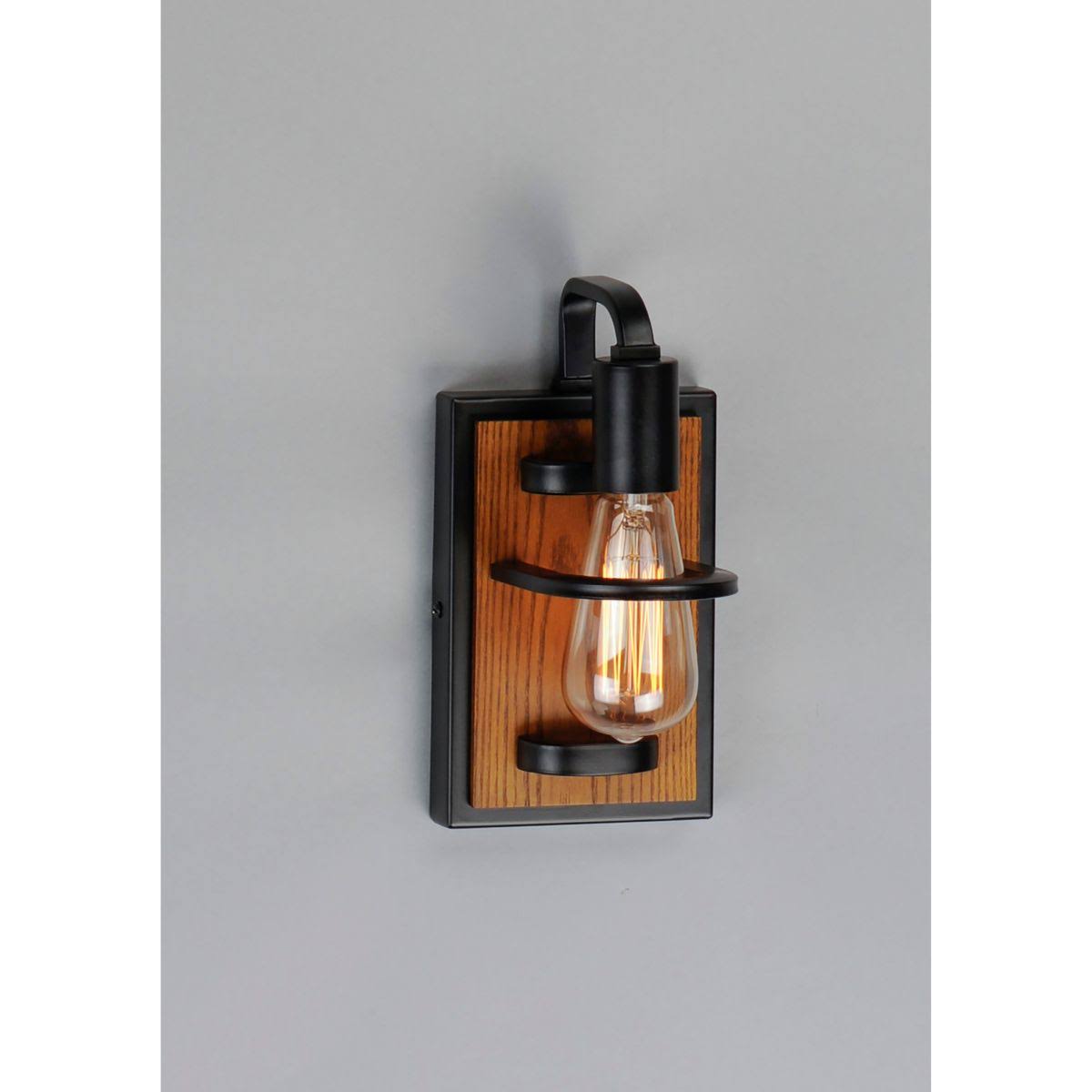 Maxim - 10301BKASB - One Light Wall Sconce - Black Forest - Black / Ashbury