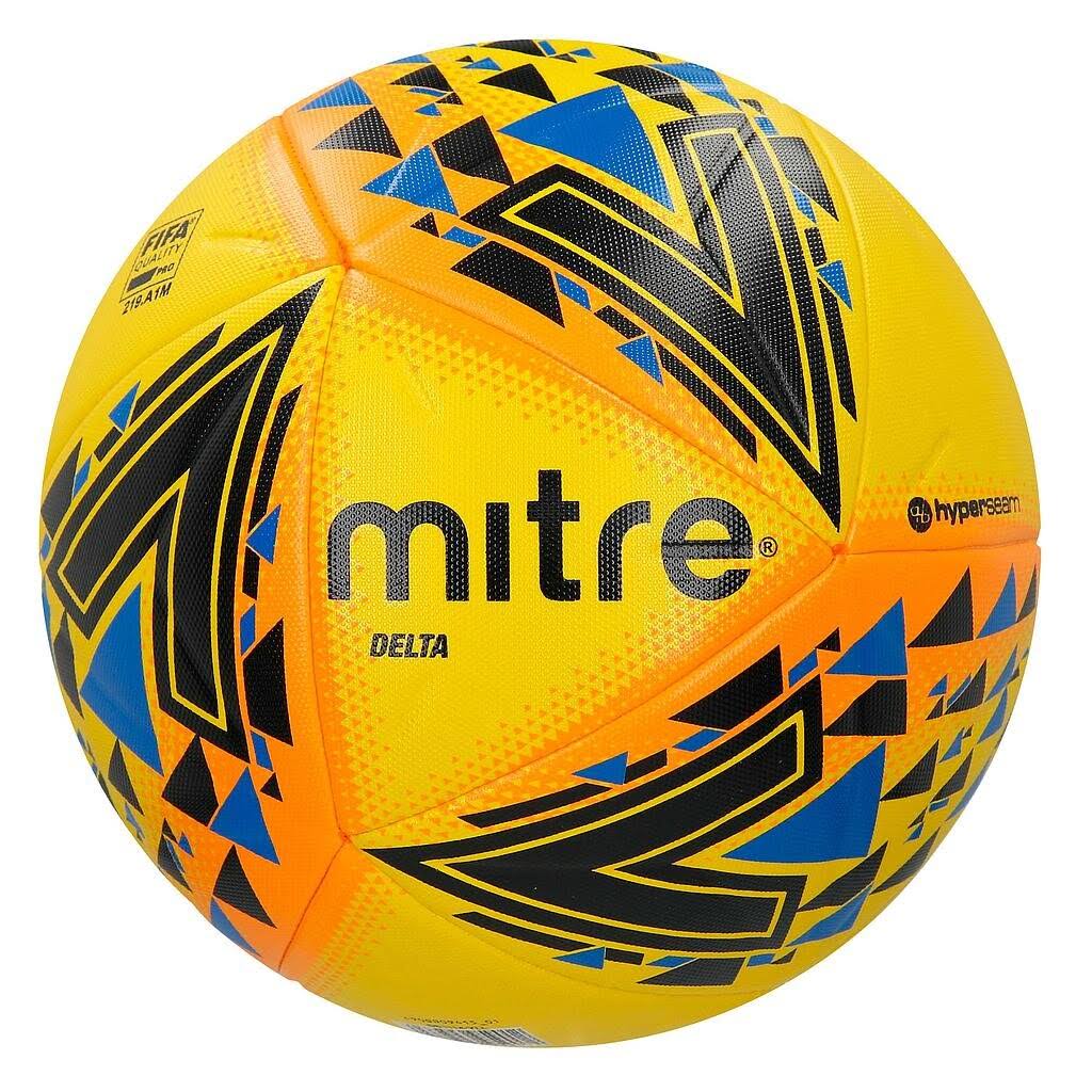 Mitre Delta Football / 5 / Yellow/Black/Blue