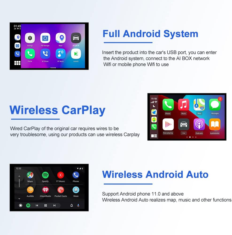CarlinKit Wireless CarPlay Magic V3 Box Adapter, for Models with Factory Wired CarPlay, Such as Audi/Toyota/Volvo/Volkswagen/Honda Wait, for iOS 12/Android 11, Turn Wired CarPlay to Wireless