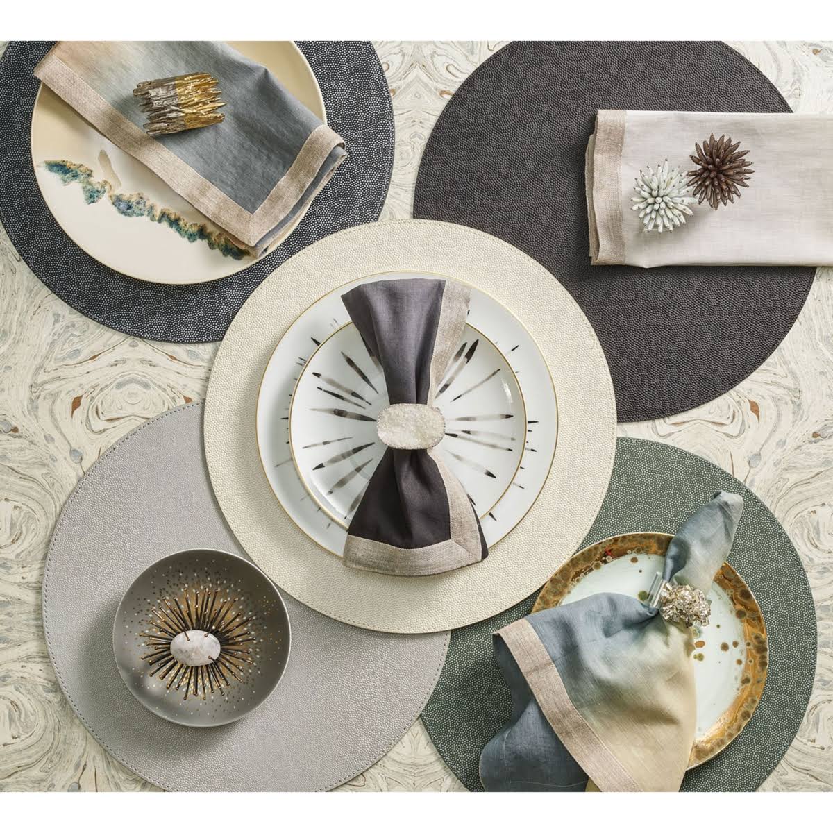 Kim Seybert Faux-Shagreen Placemats, Set of 4 - Indigo