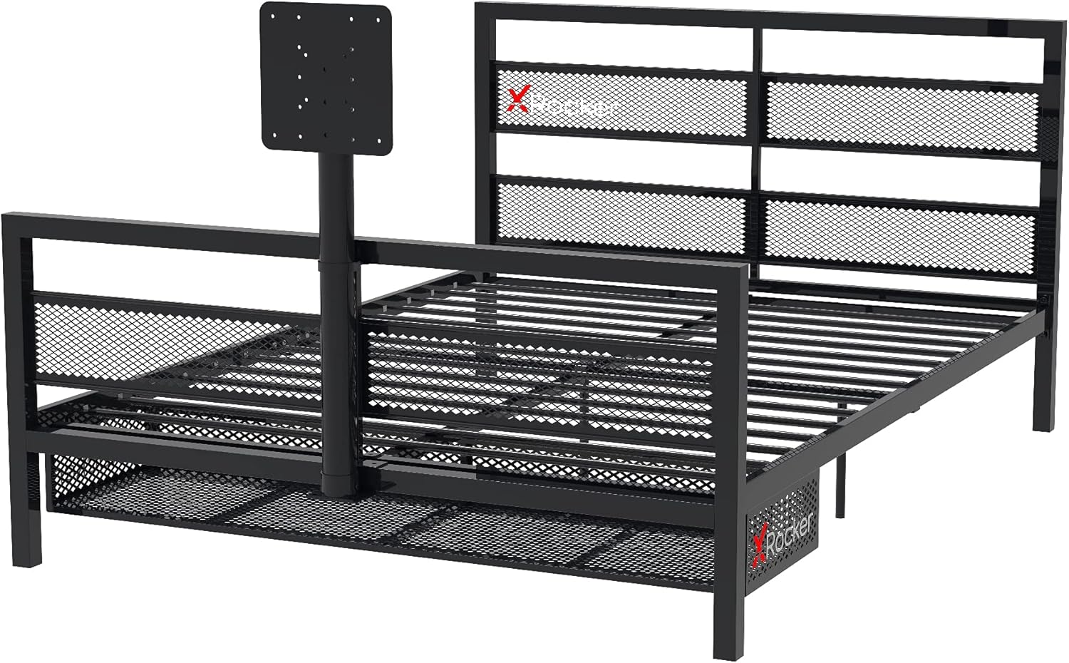 X Rocker, 2110701, Basecamp Bed with TV Mount, 80.63 x 56.3 x 41.73, Black