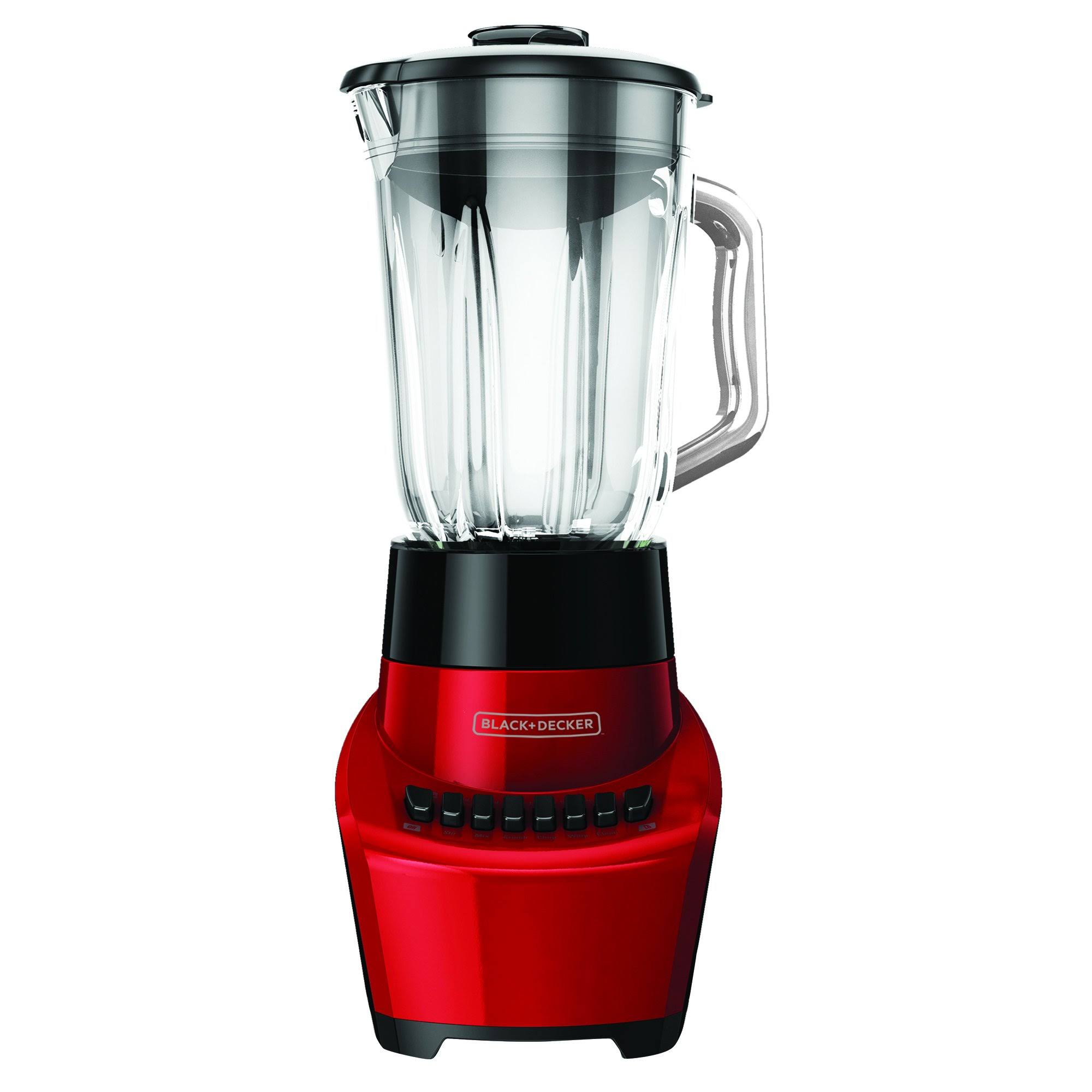 Black+decker BL1110RG FusionBlade Blender with 6-Cup Glass Jar, 12 Speed Settings, Red